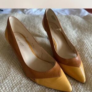 Nine West Tan and Yellow Heels